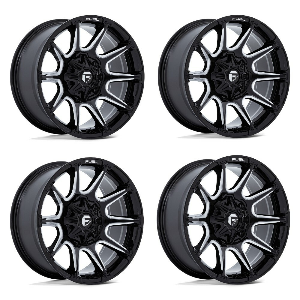 Set 4 20" Fuel 1PC FC880 Super C Gloss Black Milled 20x9 Wheels 8x170 1mm Rims