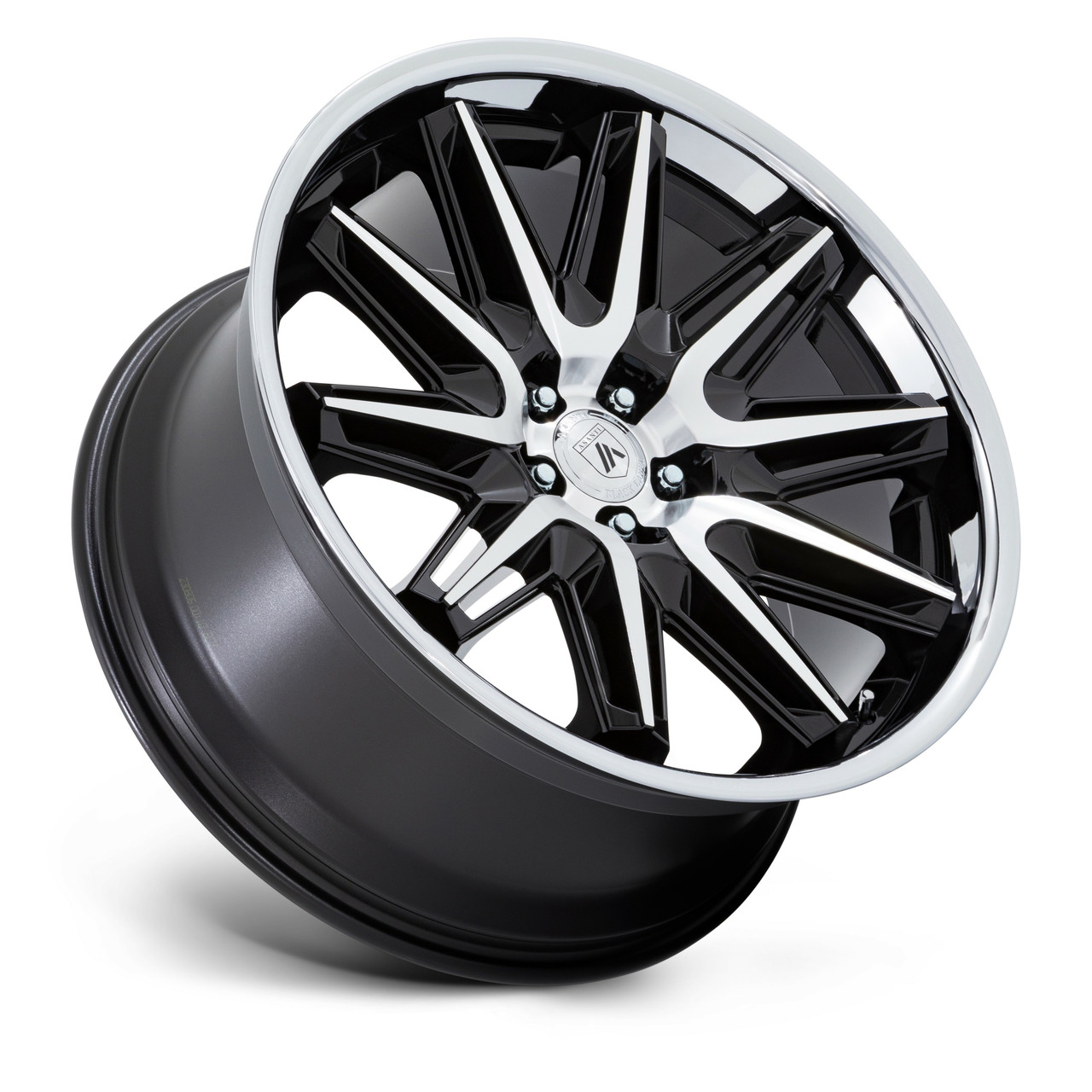 Set 4 20" Asanti Black AB047 Imperator Black Machined SS Lip 20x9 5x120 27mm Rim