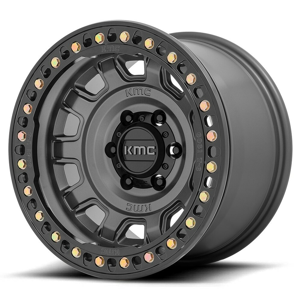 KMC KM236 Tank Beadlock 17x9 8x170 Anthracite Wheel 17" -38mm Rim For Ford
