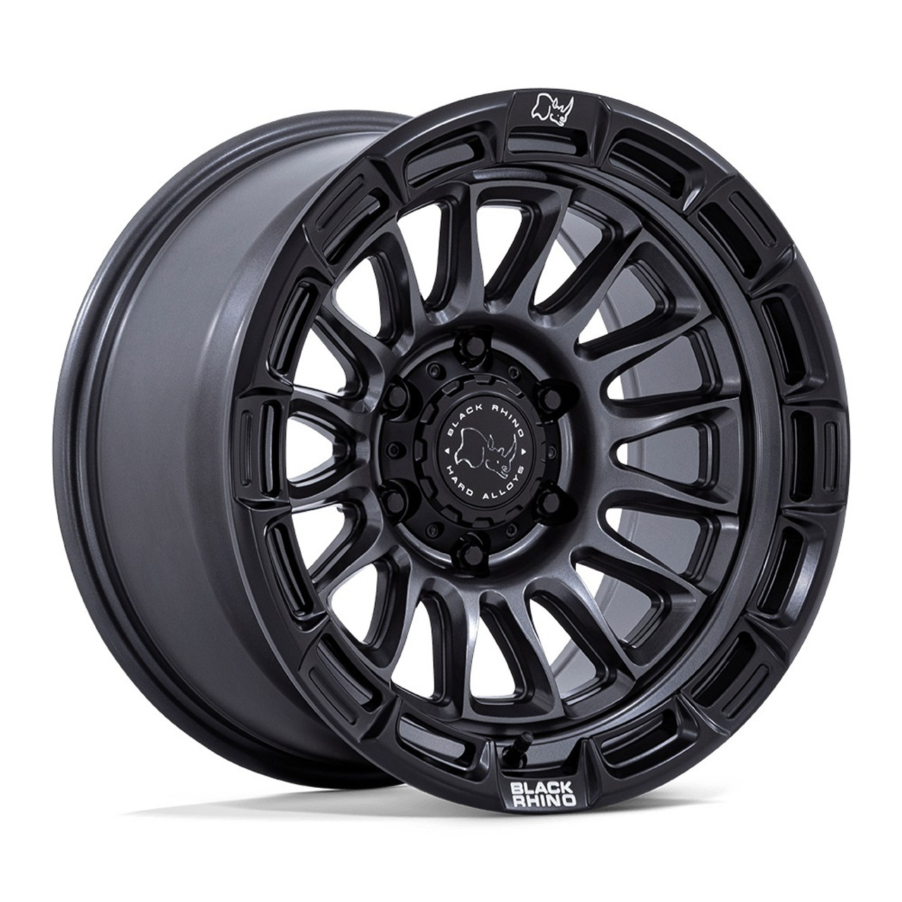 Set 4 17" Black Rhino BR025 Rival Matte Gunmetal Black Lip 17x9 5x5 -12mm Rims