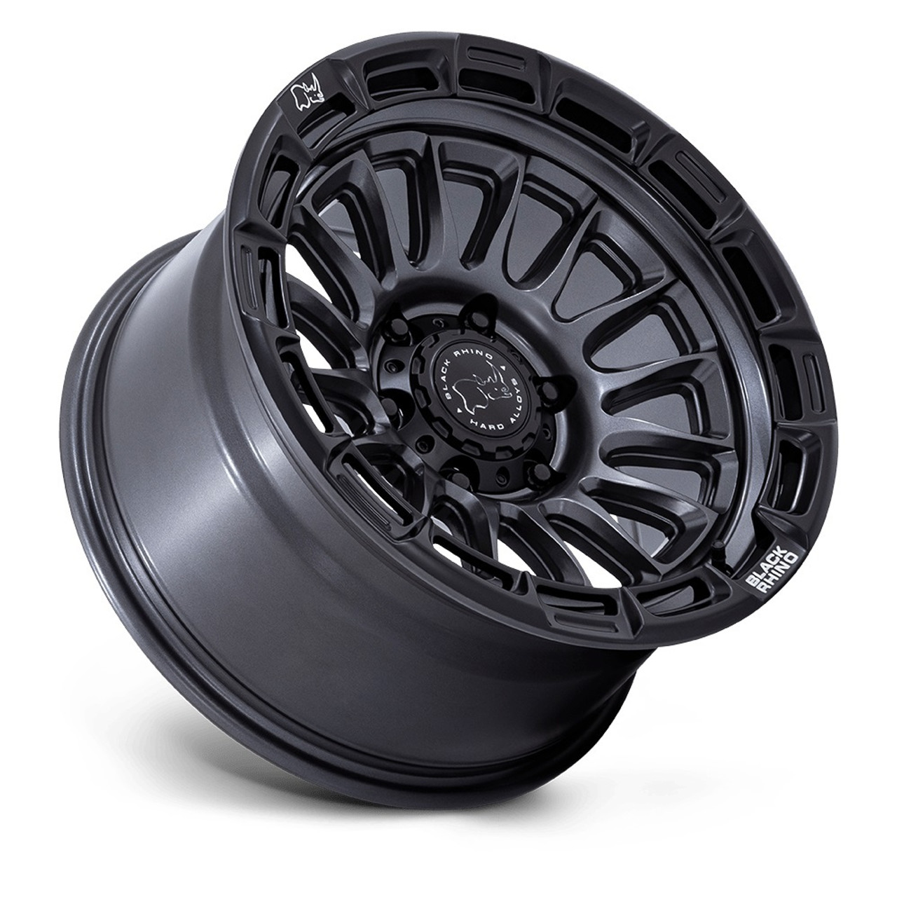 Set 4 17" Black Rhino BR025 Rival Matte Gunmetal Black Lip 17x9 5x5 -12mm Rims