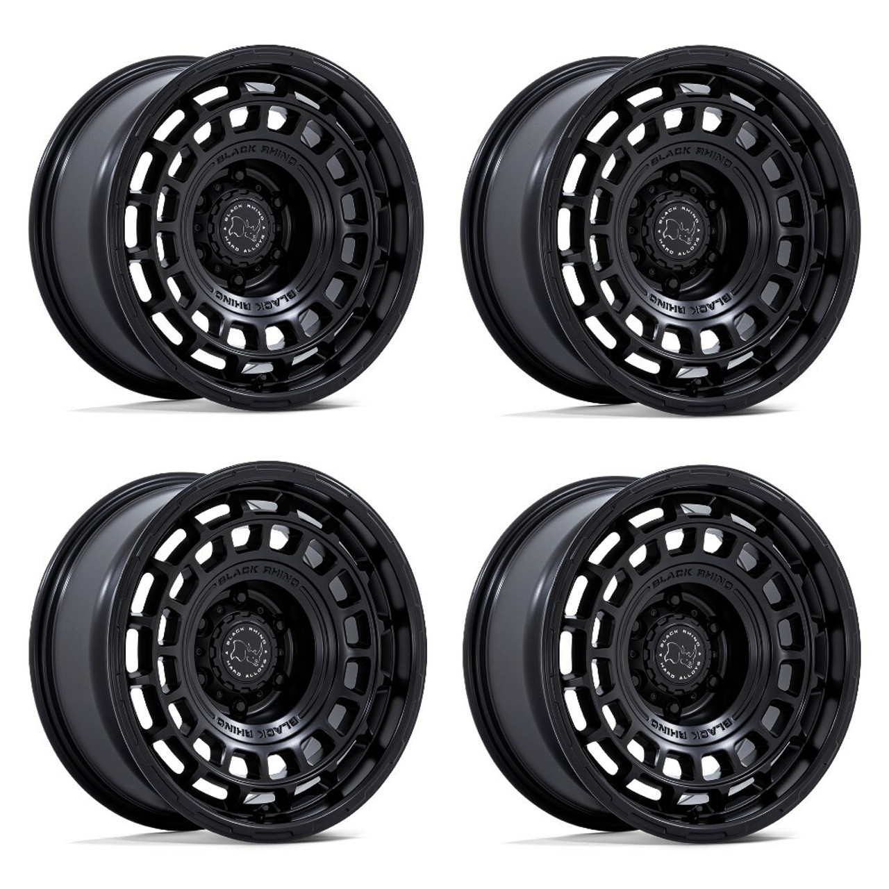 Set 4 17" Black Rhino Hard Alloys BR024 AWOL Matte Black 17x8.5 5x5 -10mm Wheels