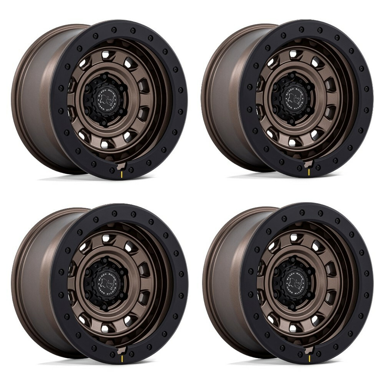 Set 4 17" Black Rhino BR023 Xplorer Burnt Bronze Black Lip 17x9 6x5.5 12mm Rims