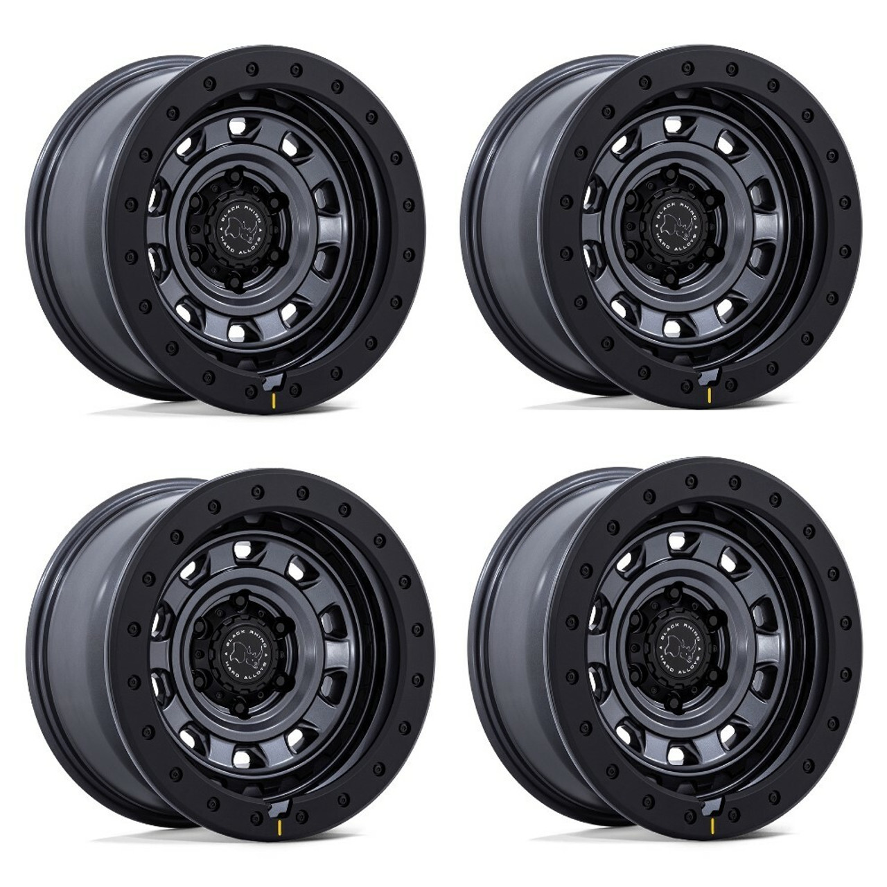Set 4 17" Black Rhino BR023 Xplorer Matte Gunmetal Black Lip 17x9 6x5.5 1mm Rims