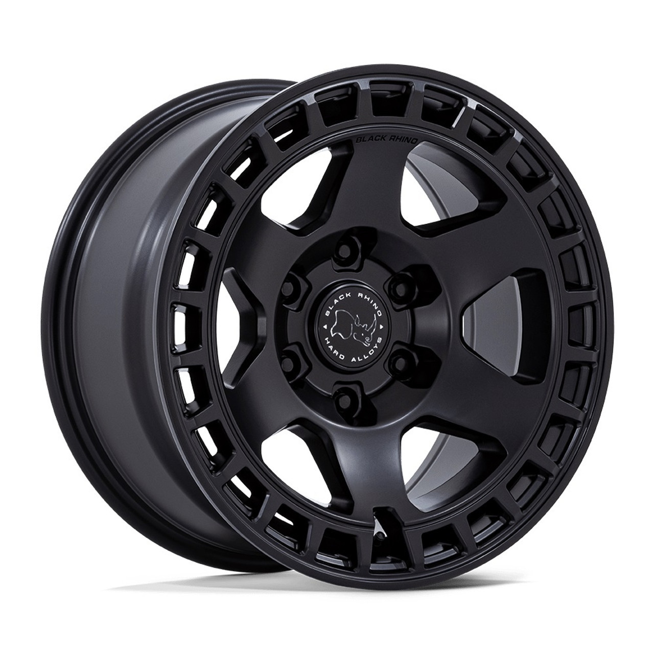 Set 4 17" Black Rhino BR022 Bahari Matte Black 17x8.5 Wheels 6x5.5 25mm Rims