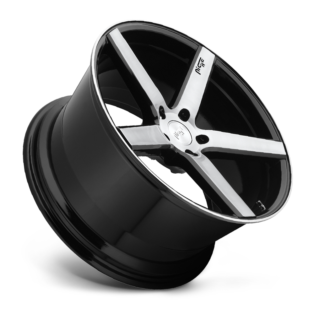 20" Niche M124 Milan 20x8.5 5x120 35mm Gloss Black Brushed Wheel Sedan Coupe Rim