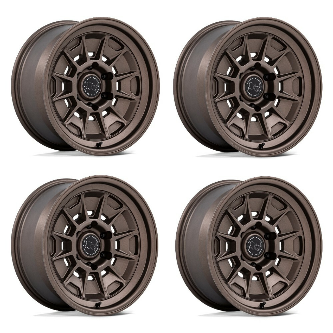 Set 4 17" Black Rhino BR021 Mondo Burnt Bronze 17x8.5 Wheels 6x5.5 20mm Rims