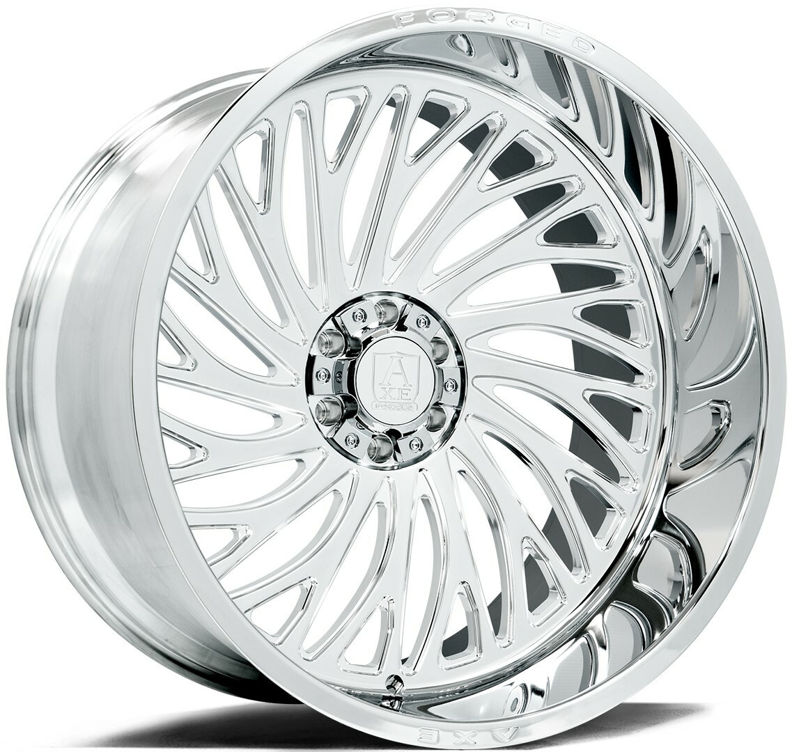 22" Axe Wheels AF10 Forged (left) Fully Polished 22x12 Wheel 6x135 6x5.5 -44mm