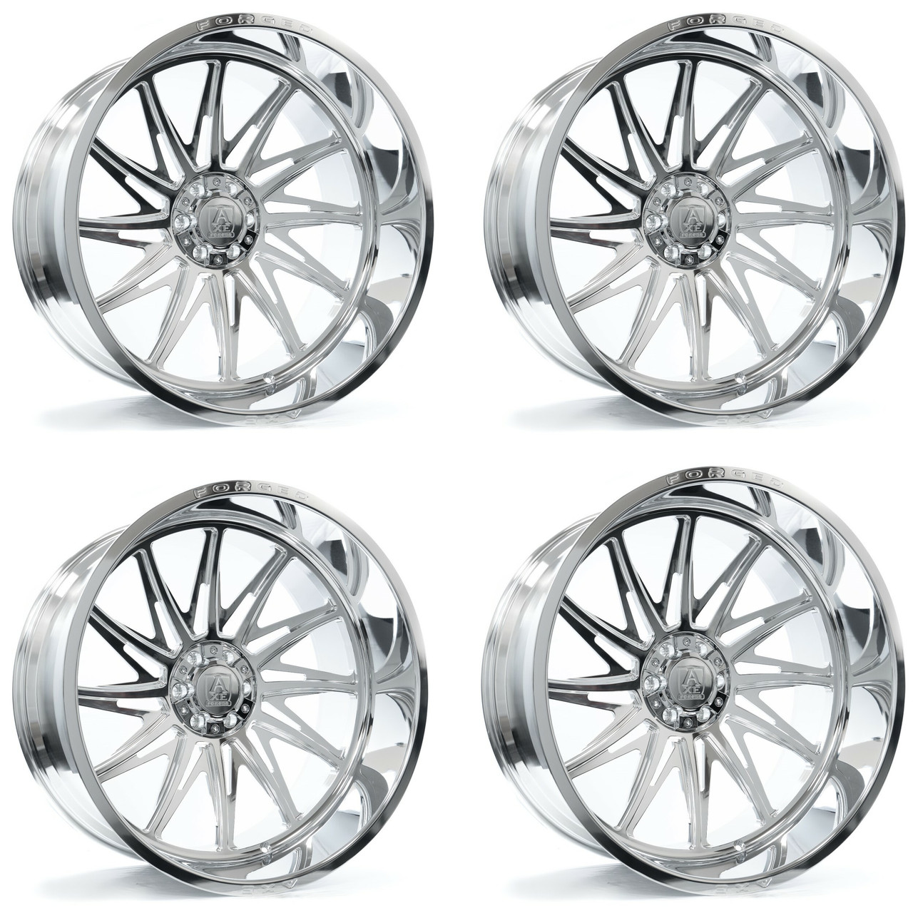 Set 4 26" Axe Wheels AF9 Forged Fully Polished 26x14 6x135 6x5.5 -76mm Rims