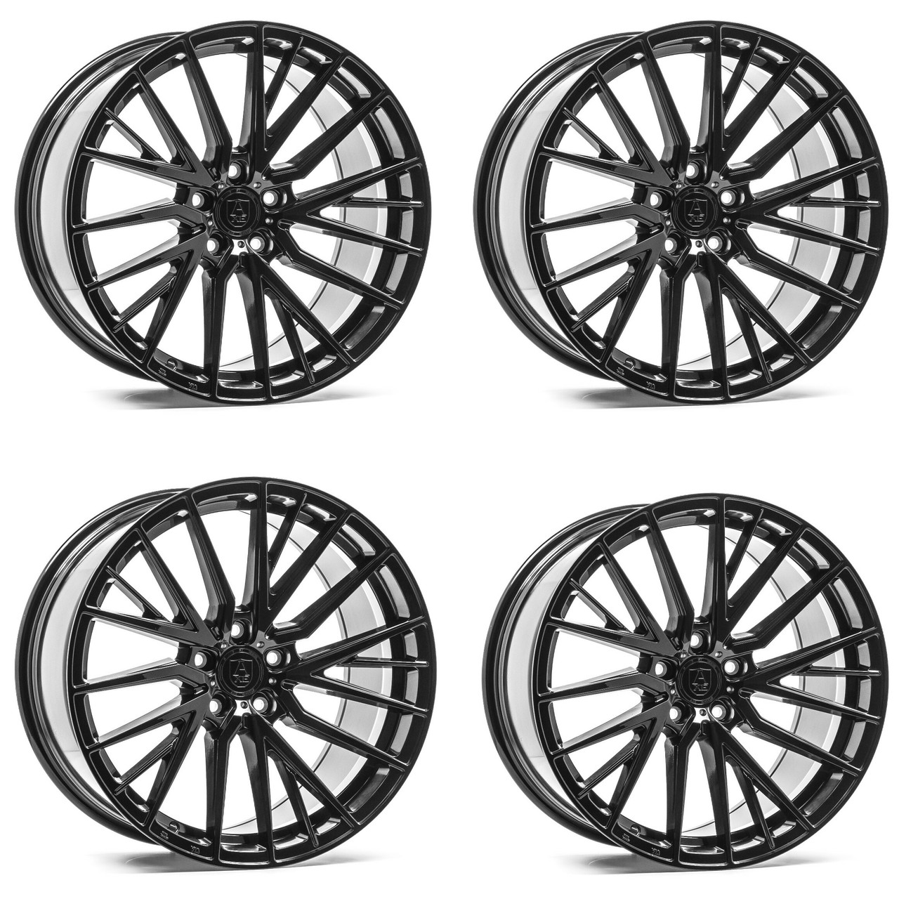 Set 4 20" Axe Wheels EX40 Gloss Black 20x8.5 Wheels 5x110 40mm Rims