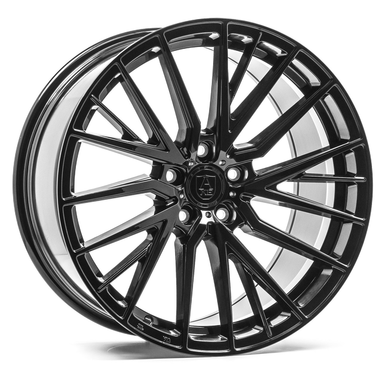 Set 4 20" Axe Wheels EX40 Gloss Black 20x8.5 Wheels 5x110 40mm Rims