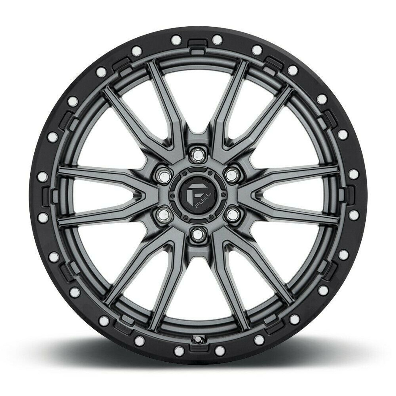 Fuel 1PC D680 Rebel 16x8 6x5.5 Matte Gun Metal Black Bead Ring Wheel 16" 1mm Rim