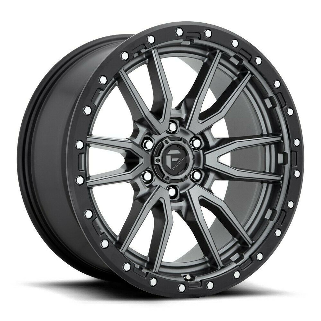 Fuel 1PC D680 Rebel 16x8 6x5.5 Matte Gun Metal Black Bead Ring Wheel 16" 1mm Rim