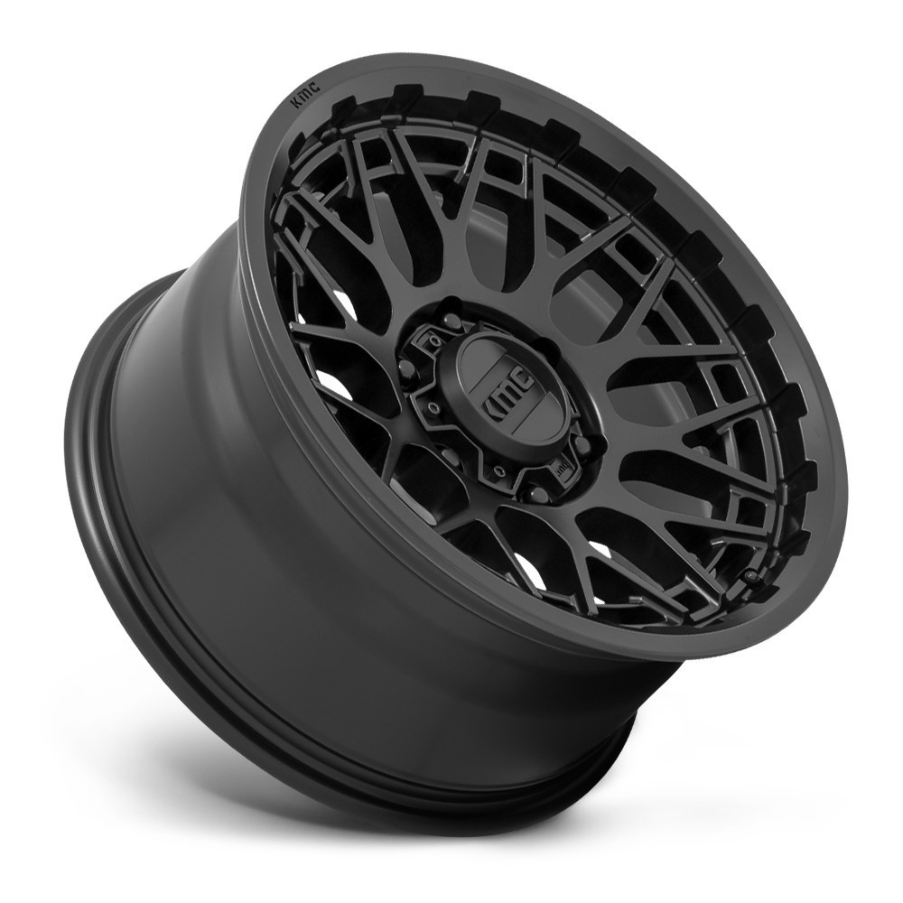 20" KMC KM722 Technic 20x9 8x180 Satin Black Wheel 18mm Offroad Truck Rim