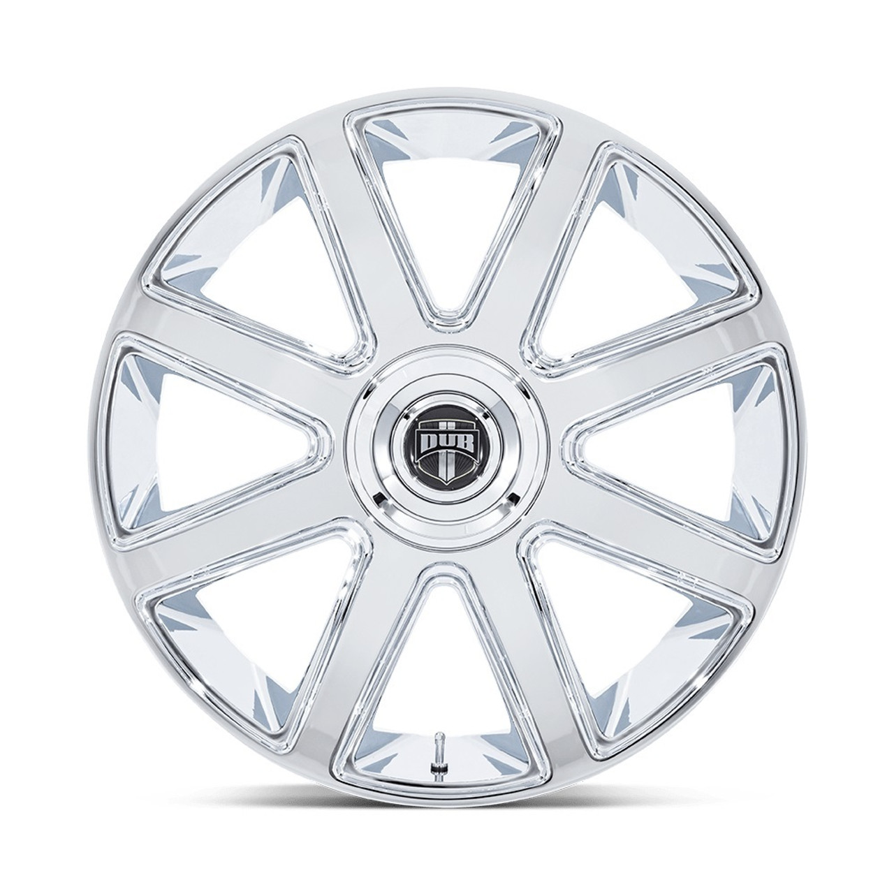 24" DUB 1PC DC273 Pull Chrome 24x9 Wheel 5x115 5x120 15mm Rim