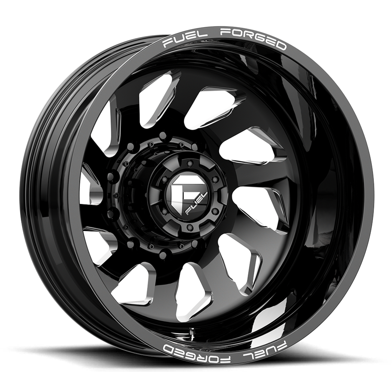 Fuel Mono DD39 FF39D 20x8.25 10x225 Gloss Black Milled Wheel 20" -202mm Rim