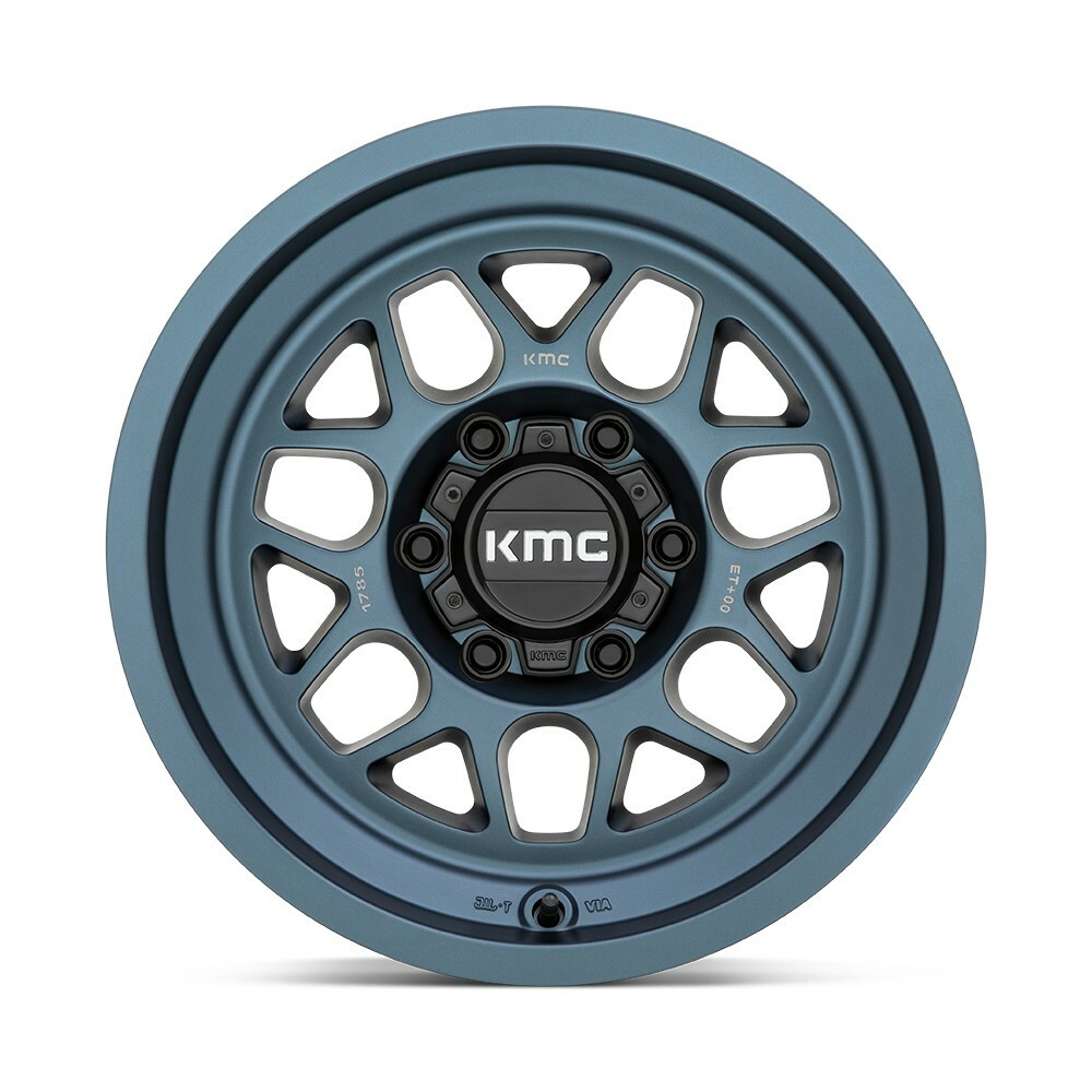 16" KMC KM725 Terra 16x8 6x5.5 Metallic Blue Wheel 0mm Offroad Truck SUV Rim