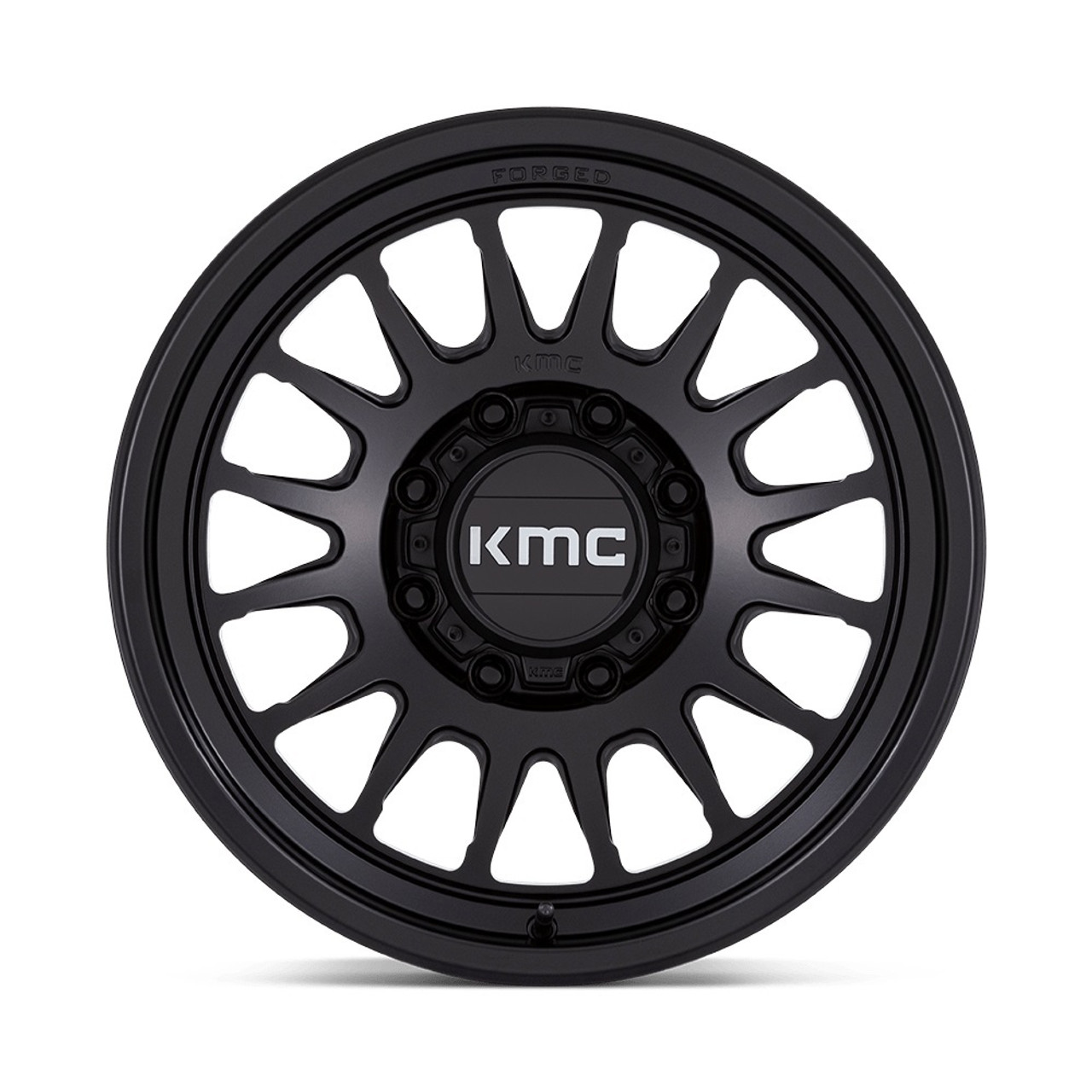 18" KMC KM452 Impact Forged Monoblack Satin Black 18x9 Wheel 8x180 18mm Rim