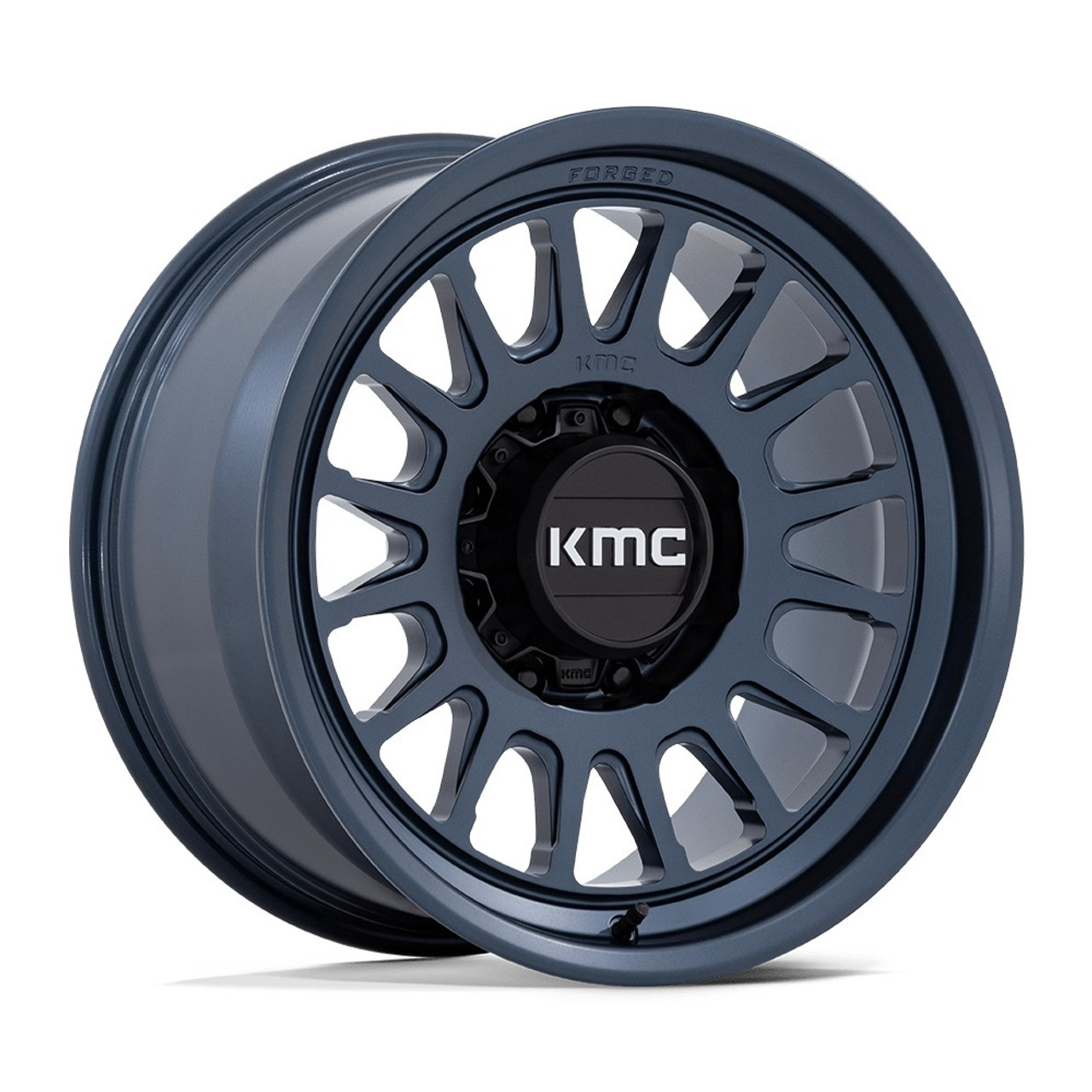 Set 4 18" KMC KM452 Impact Forged Monoblock Metallic Blue 18x9 8x180 18mm Rims