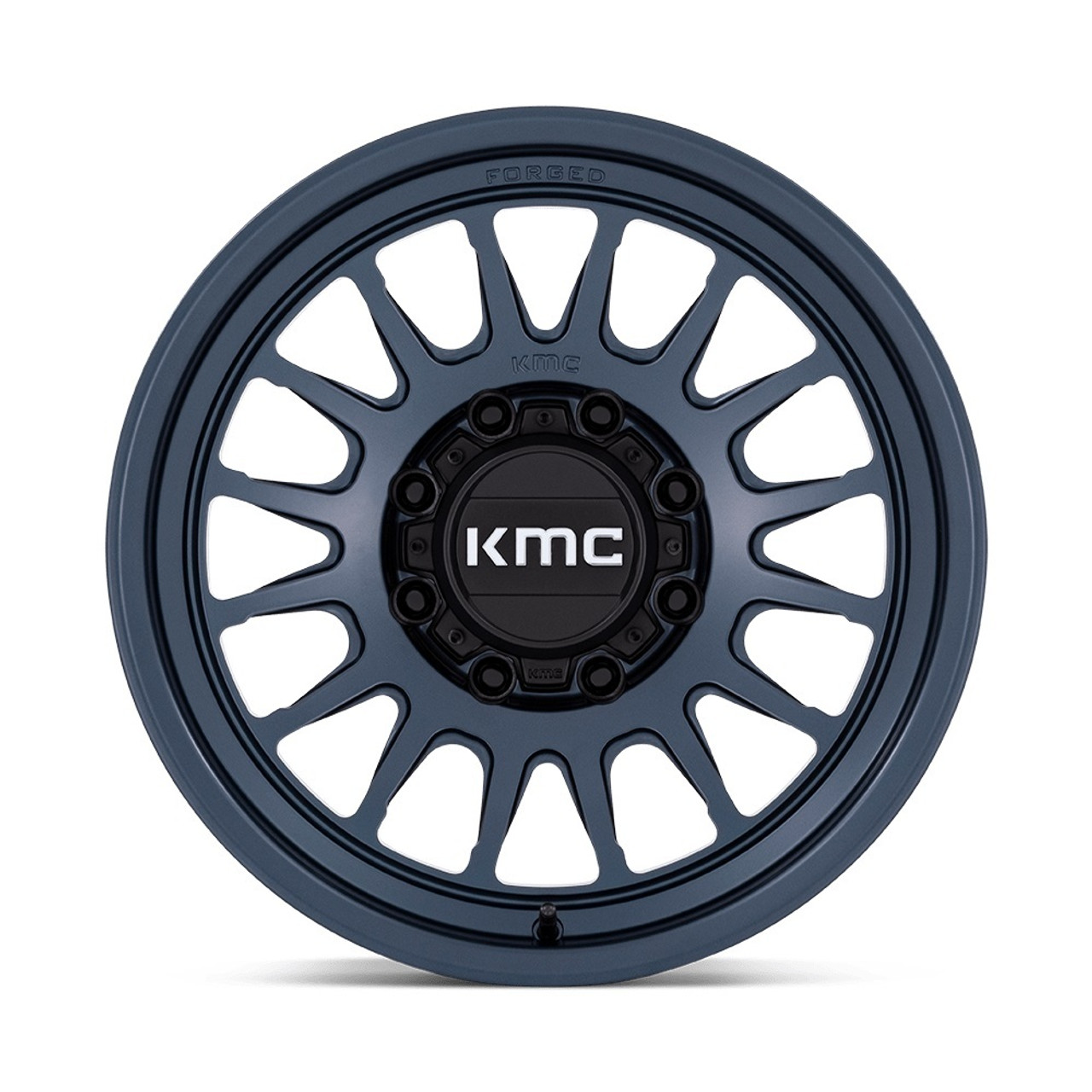 Set 4 18" KMC KM452 Impact Forged Monoblock Metallic Blue 18x9 8x180 18mm Rims