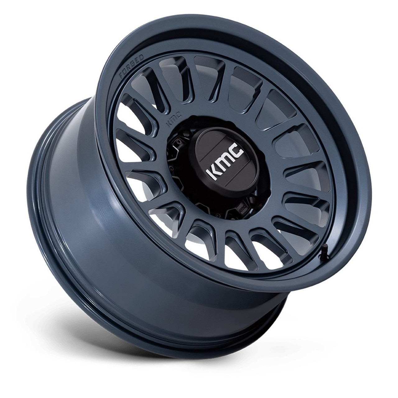 Set 4 18" KMC KM452 Impact Forged Monoblock Metallic Blue 18x9 8x180 18mm Rims