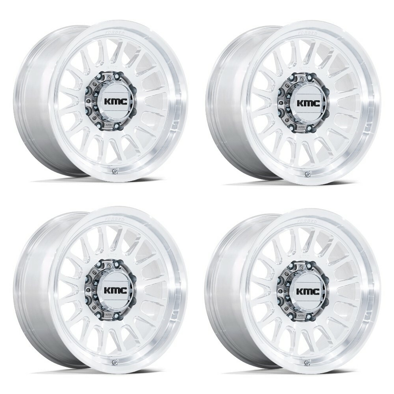 Set 4 18" KMC KM447 Impact Forged Monoblock Raw Machined 18x9 6x5.5 -12mm Rims