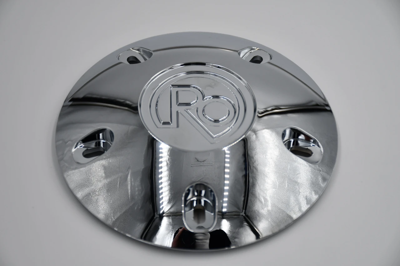 Premium universal chrome wheel center caps with lug-based mounting system for trucks, muscle cars, and custom builds requiring replacement hub caps.