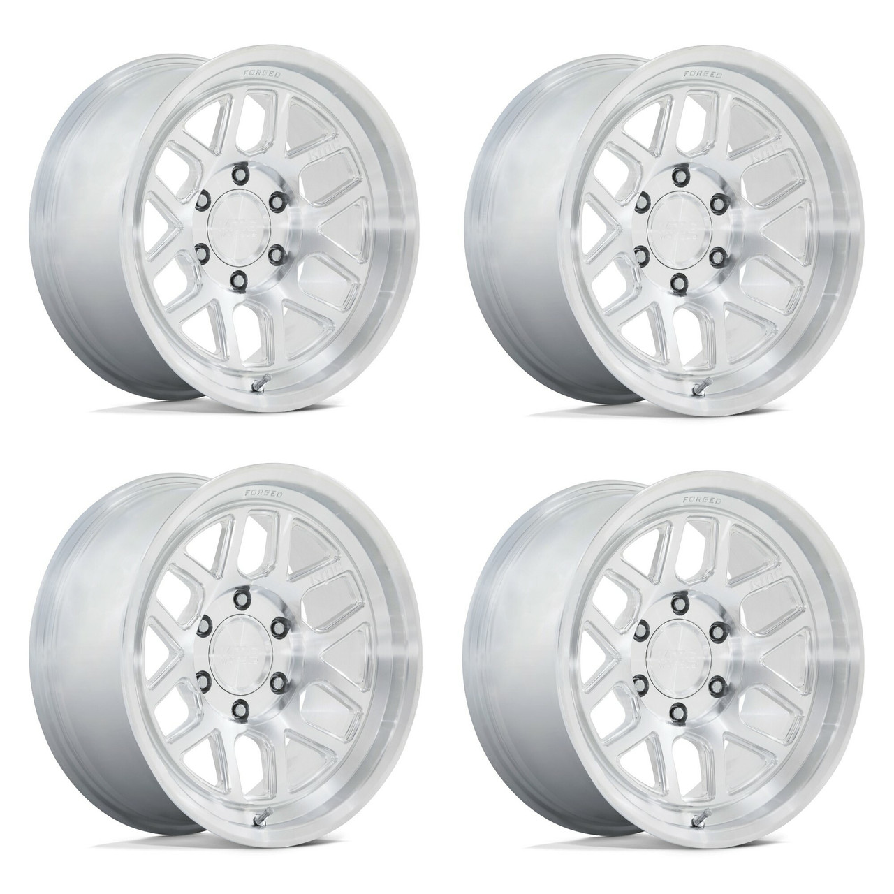 Set 4 18" KMC KM451 Mesa Forged Monoblock Raw Machined 18x9 Wheels 8x6.5 0mm Rim