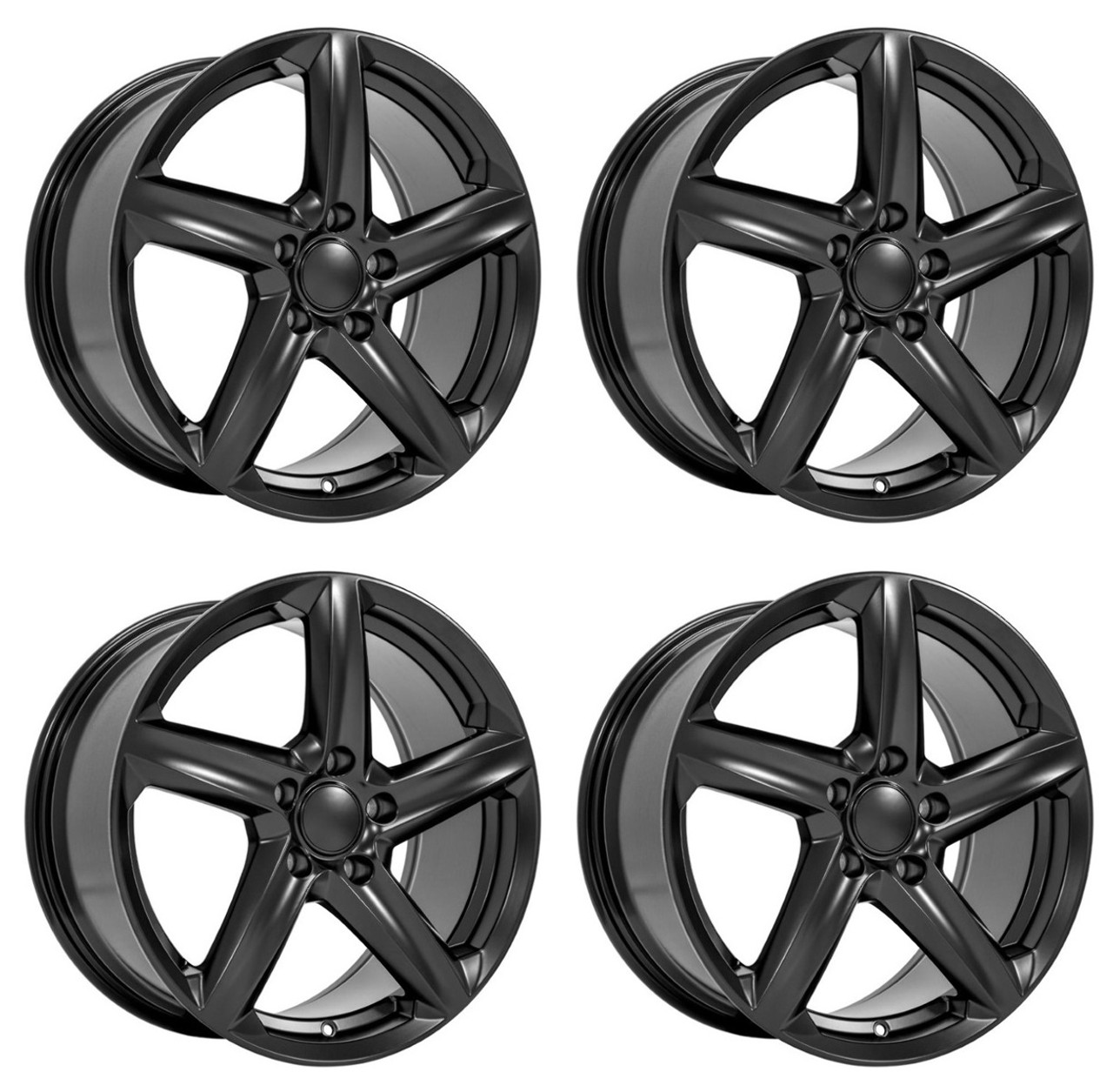 Set 4 19" OE Wheels CV02C Satin Black 19x10 Wheels 5x4.75 Rims 73mm For Chevy