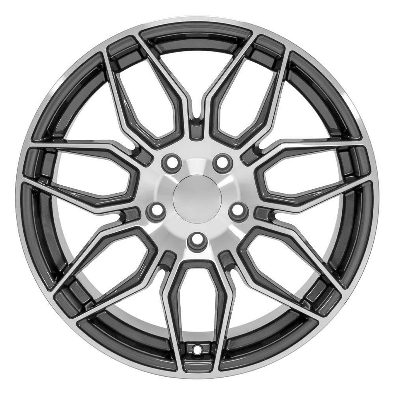 20" OE Wheels CV03D Gunmetal Machined 20x11 Wheel 5x120 Rim 64mm For Corvette