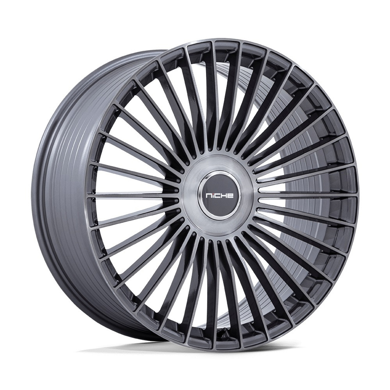 Set 4 22" Niche NC282 Serene Gloss Titanium Brushed 22x10 Wheels 5x130 20mm Rims