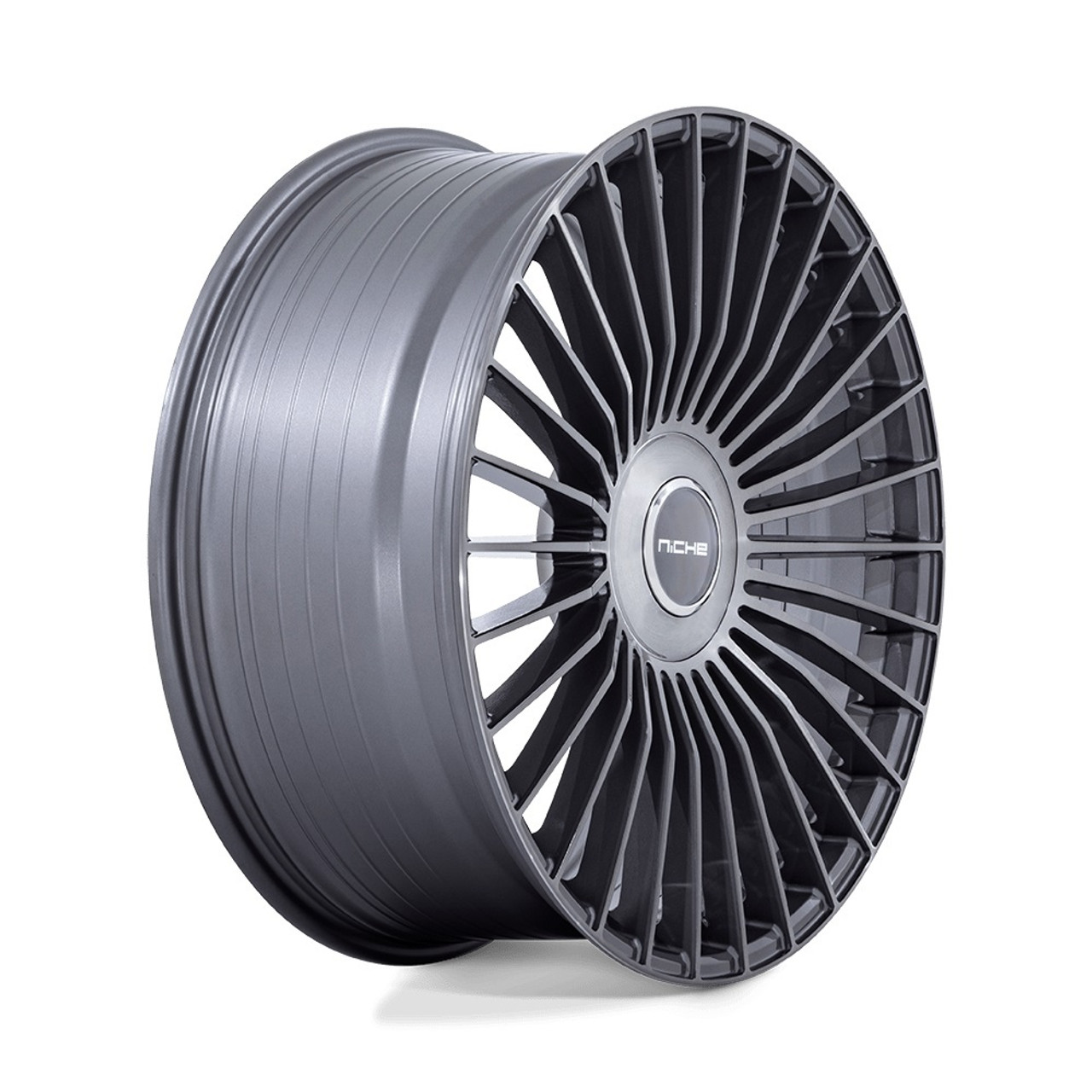 Set 4 22" Niche NC282 Serene Gloss Titanium Brushed 22x10 Wheels 5x130 20mm Rims