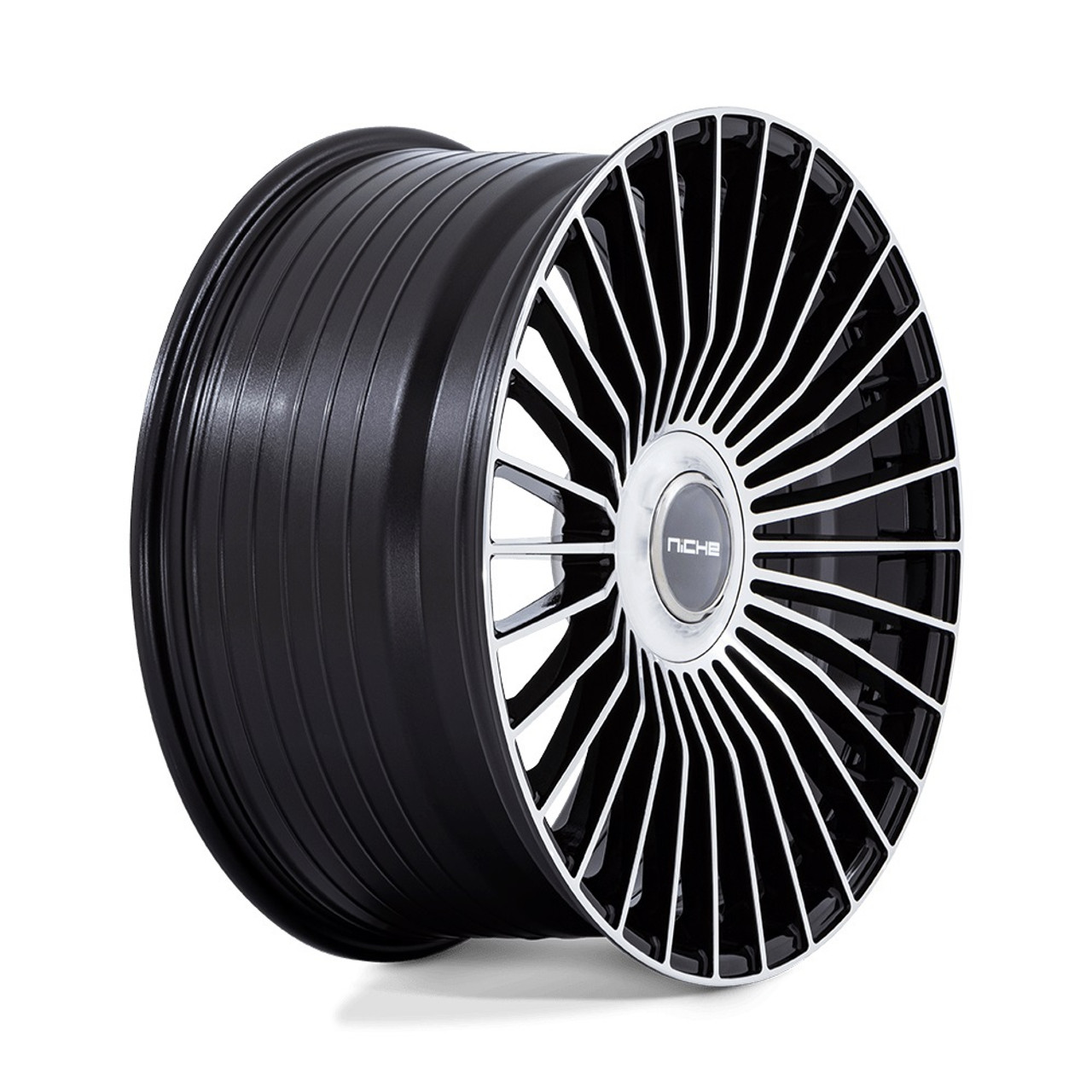 22" Niche NC282 Serene Gloss Black Machined Face 22x10 Wheel 5x112 5x120 35mm