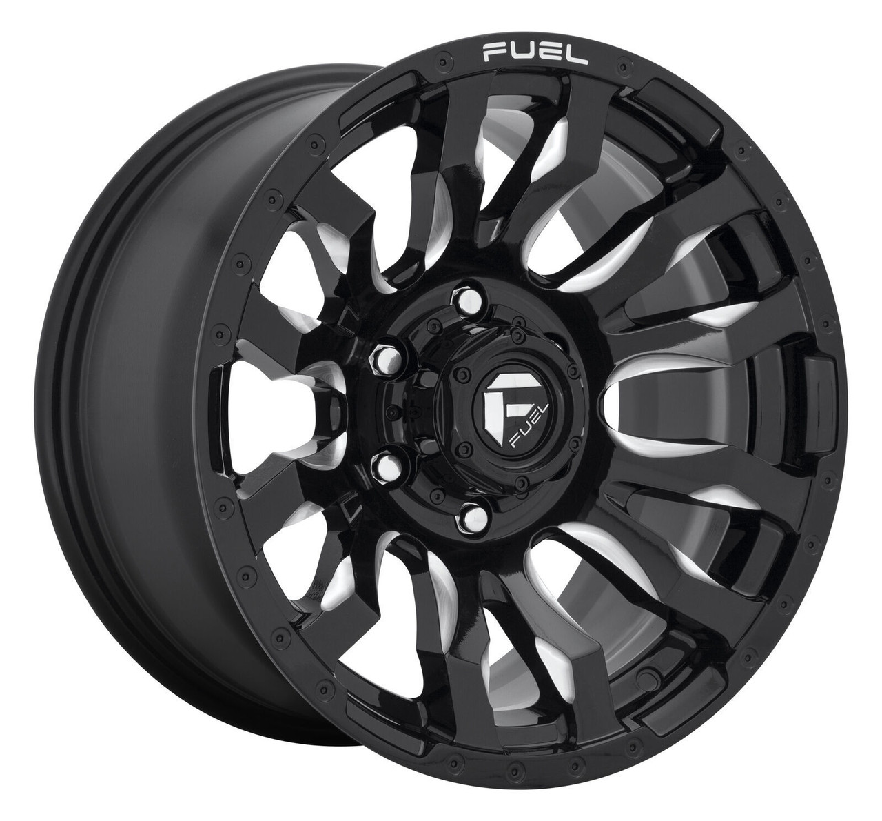 22" Fuel D673 Blitz 22x10 8x180 Gloss Black Milled Wheel -18mm Offroad Truck Rim