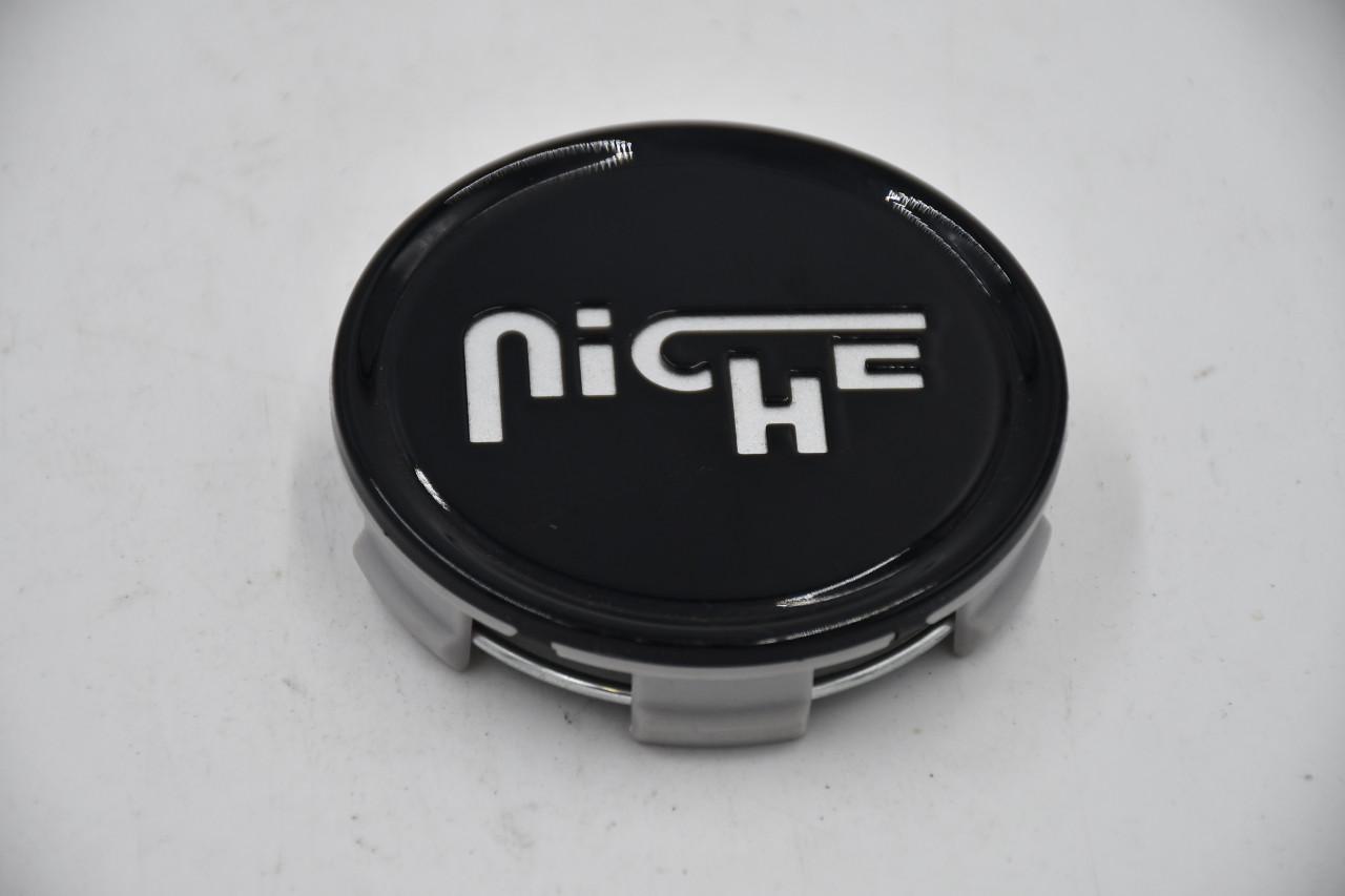 Niche Gloss Black Center Cap Hub Cap 1003-22GBS 2.70" Silver Logo