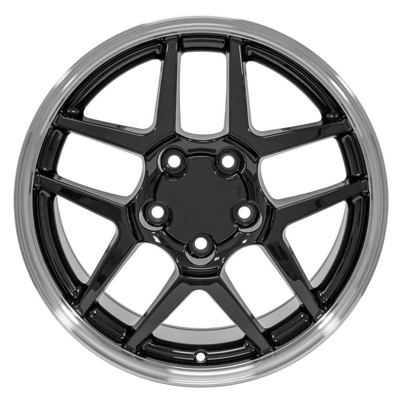 17" OE Wheels CV04 Black w/ Machined Lip 17x9.5 Wheel 5x4.75 Rim 54mm For Chevy