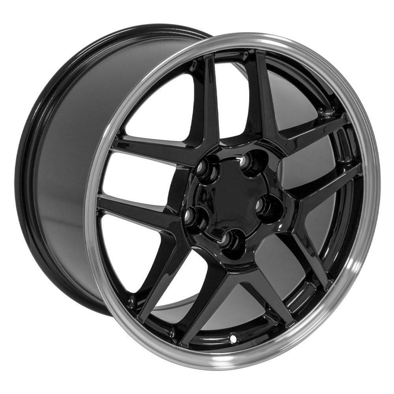 17" OE Wheels CV04 Black w/ Machined Lip 17x9.5 Wheel 5x4.75 Rim 54mm For Chevy