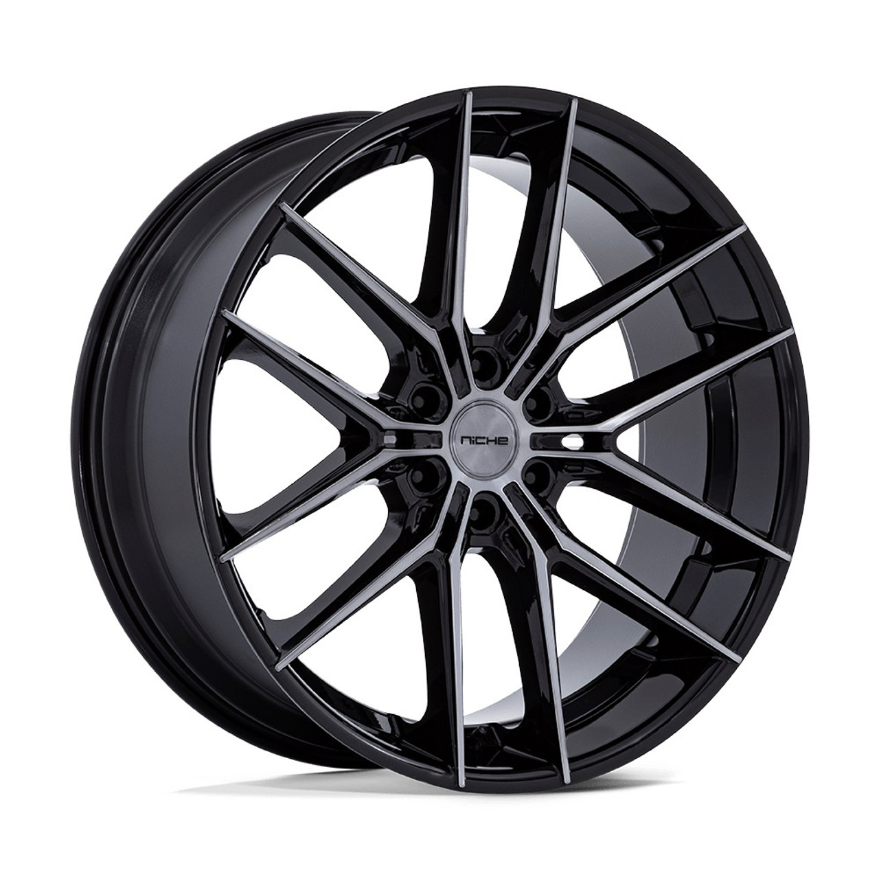 24" Niche NC280 Prodigy 6 Gloss Black Dark Tinted Clear 24x10 Wheel 6x5.5 20mm