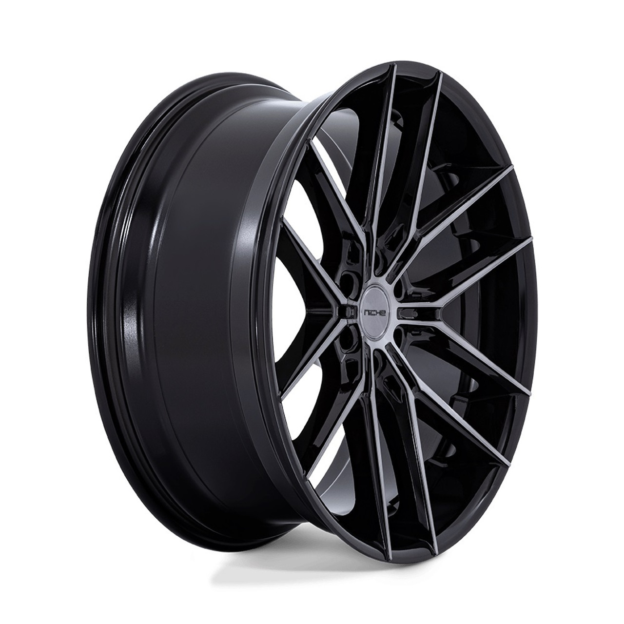 Set 4 24" Niche NC280 Prodigy 6 Gloss Black Dark Tinted Clear 24x10 6x135 25mm