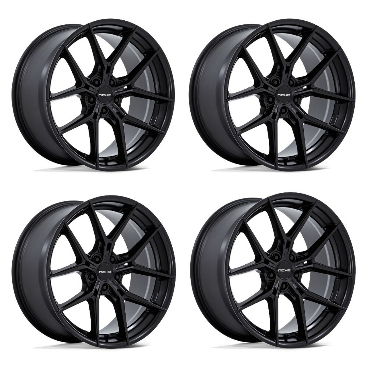 Set 4 20" Niche 1PC NC279 Prodigy 5 Matte Black 20x9 Wheels 5x112 45mm Rims