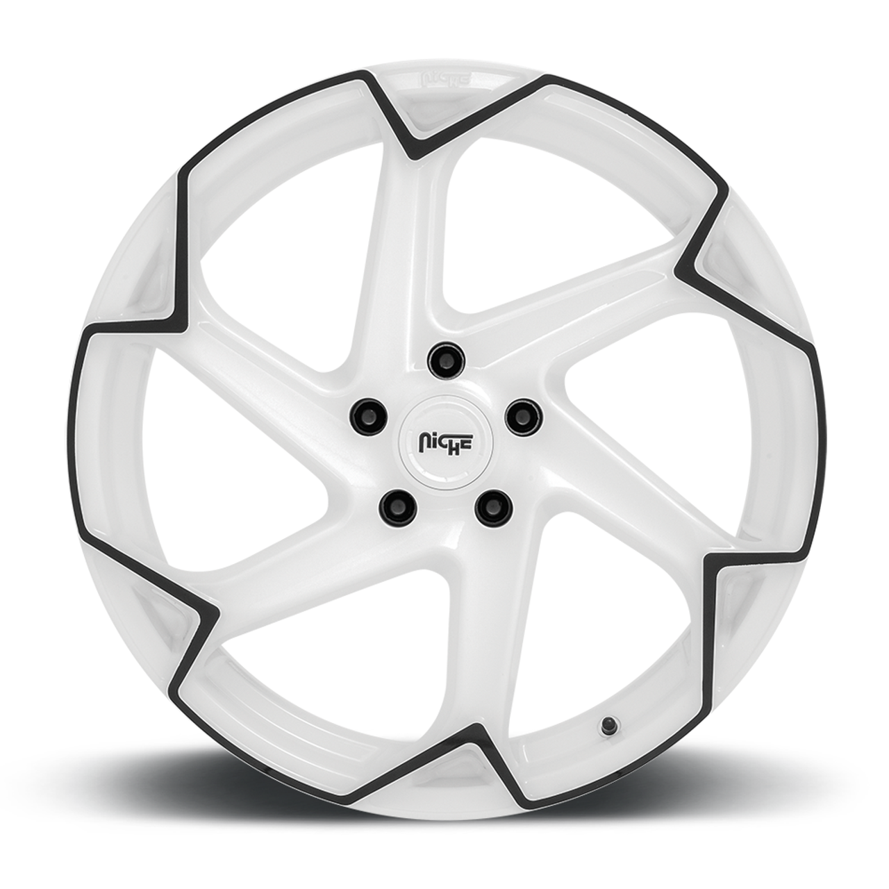 Niche 1PC M257 Flash 20x10.5 5x112 Gloss White With Black Wheel 20" 40mm Rim