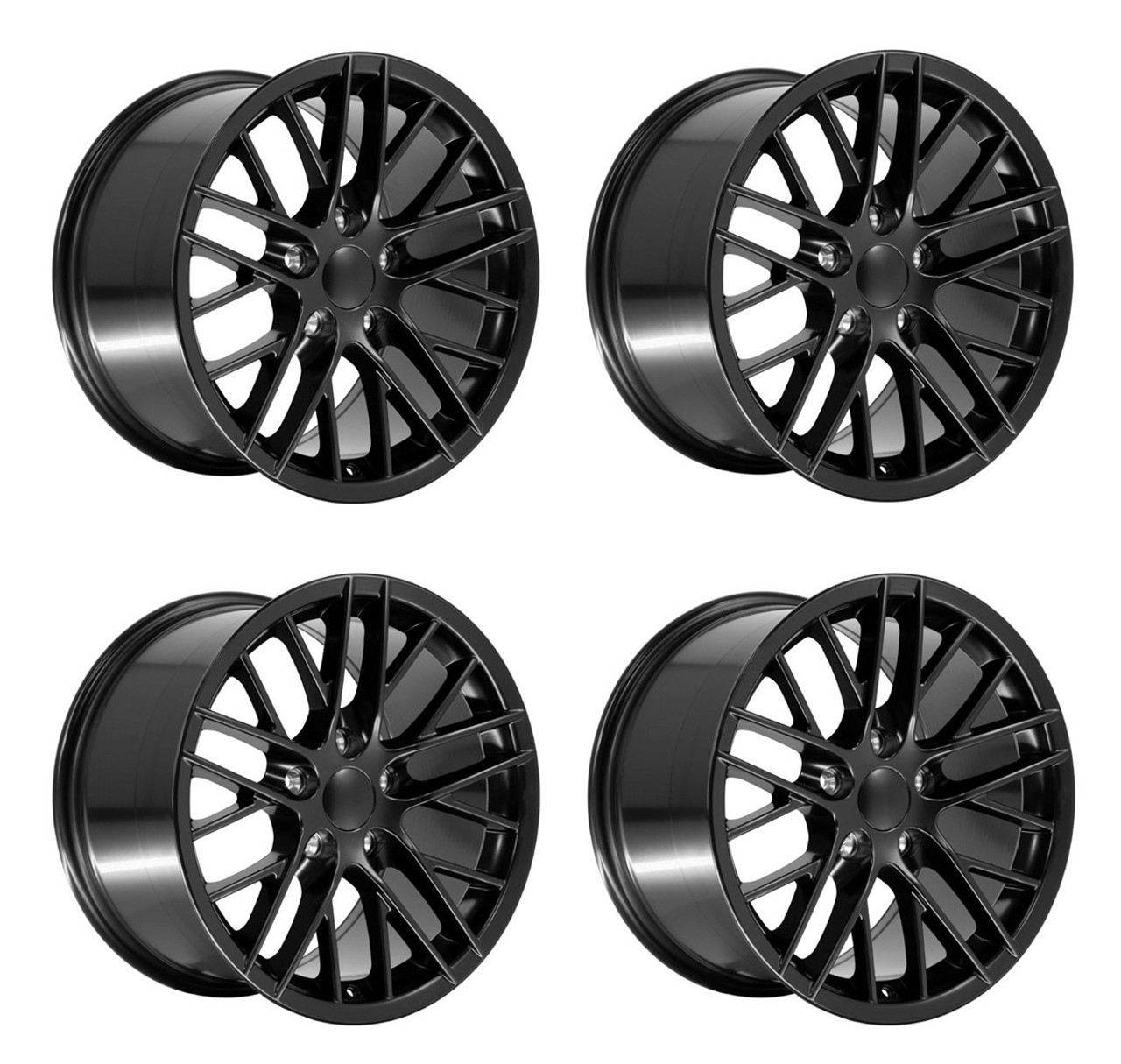 Set 4 18" OE Wheels CV08A Satin Black 18x10.5 Wheels 5x4.75 Rims 56mm For Chevy