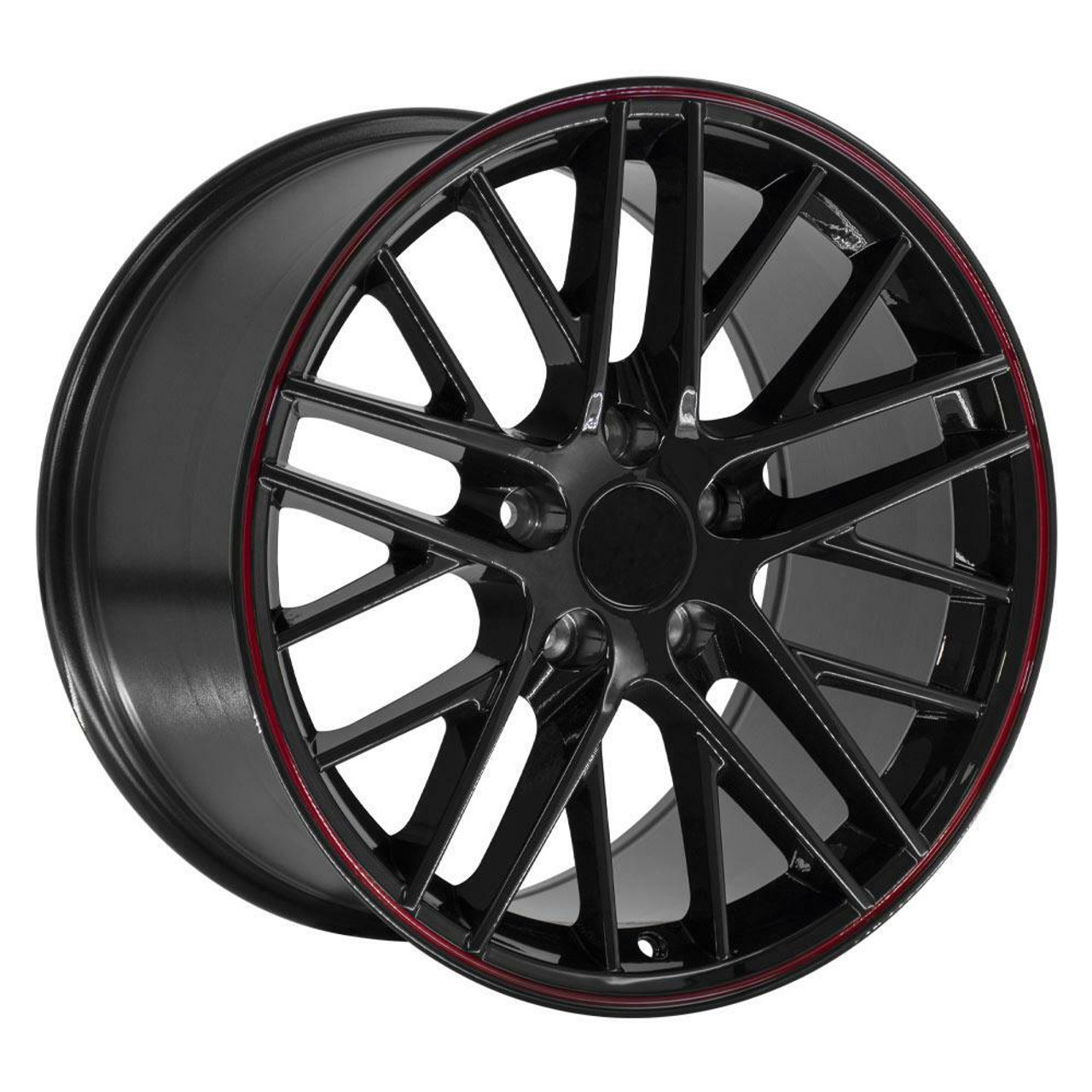 Set 4 18" OE Wheels CV08A Gloss Black 18x10.5 Wheels 5x4.75 Rims 56mm For Chevy