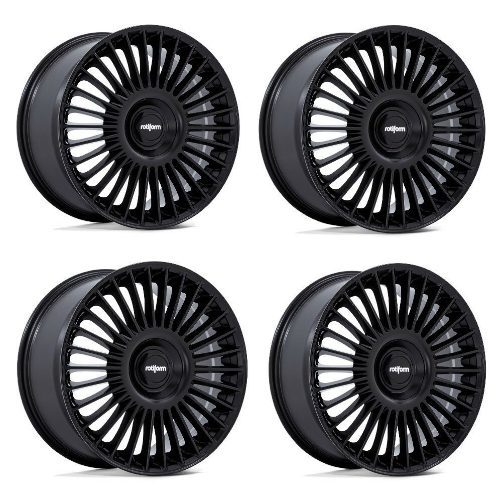 Set 4 20" Rotiform RC202 GRZ Matte Black 20x10 Wheels 5x112 5x120 50mm Rims