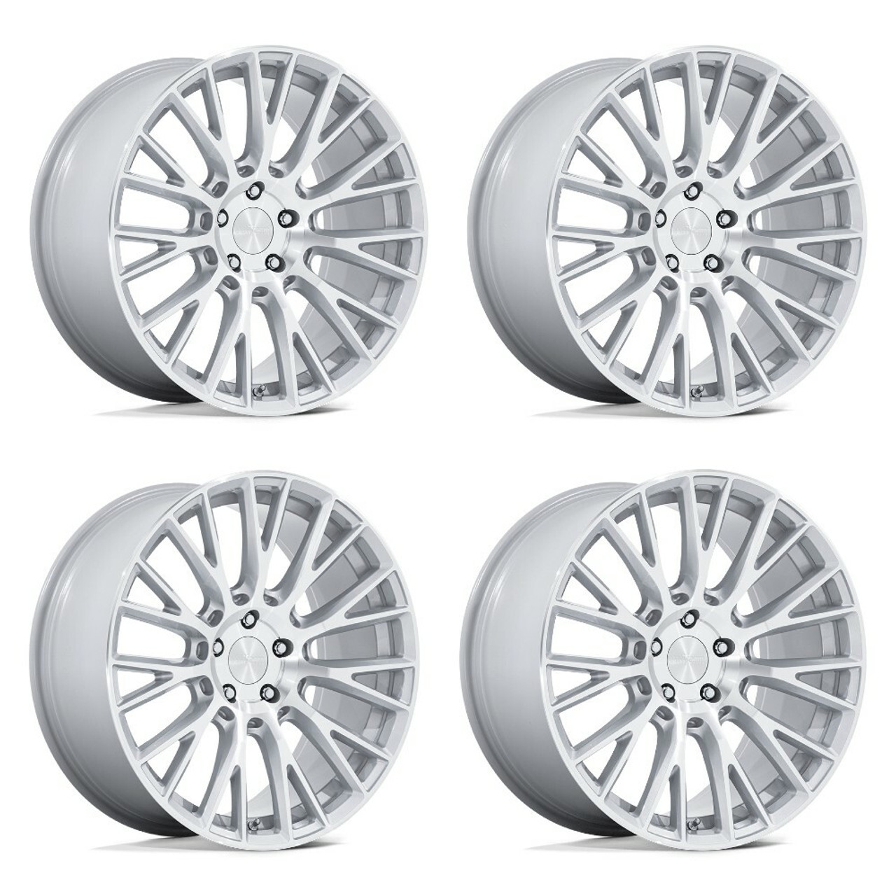 Set 4 19" Rotiform RC201 LSE 19x8.5 5x120 35mm Gloss Silver Machined Face Wheels