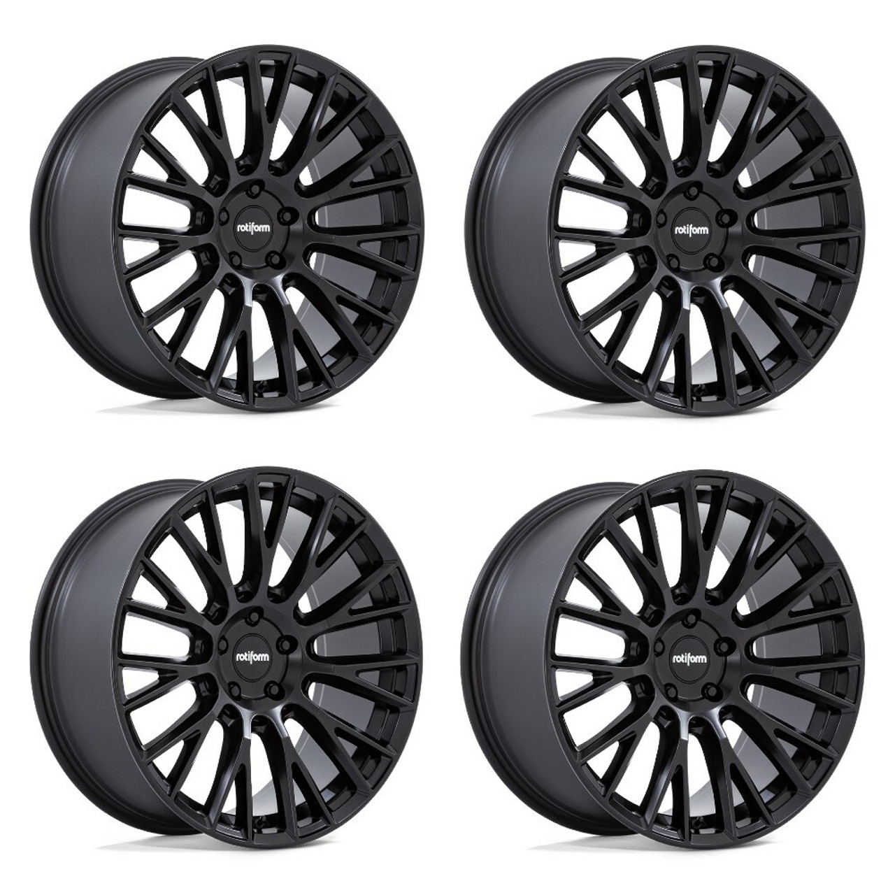 Set 4 20" Rotiform RC201 LSE Satin Black 20x8.5 Wheels 5x120 35mm Rims