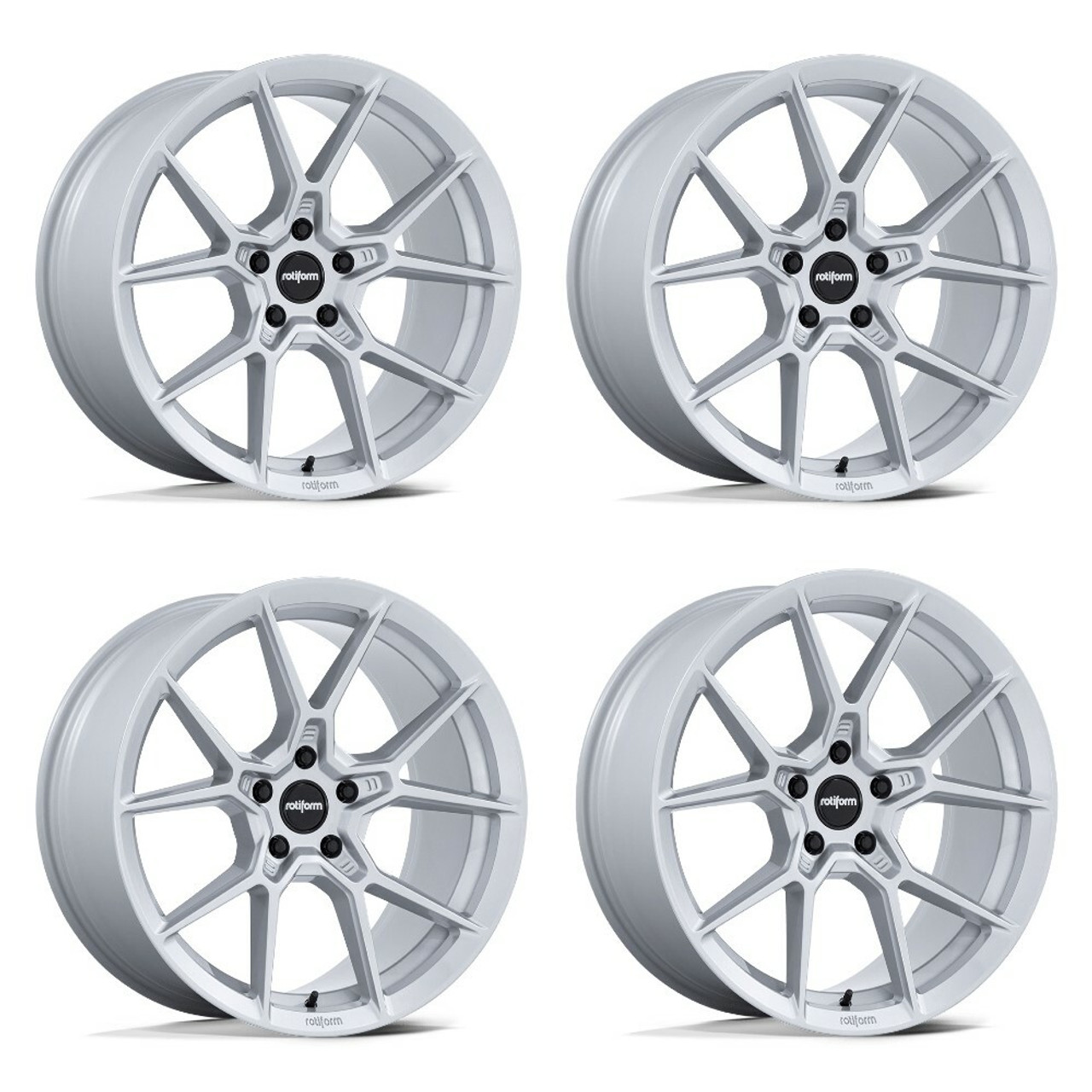 Set 4 20" Rotiform RC199 KPR Silver 20x10 Wheels 5x112 35mm Rims