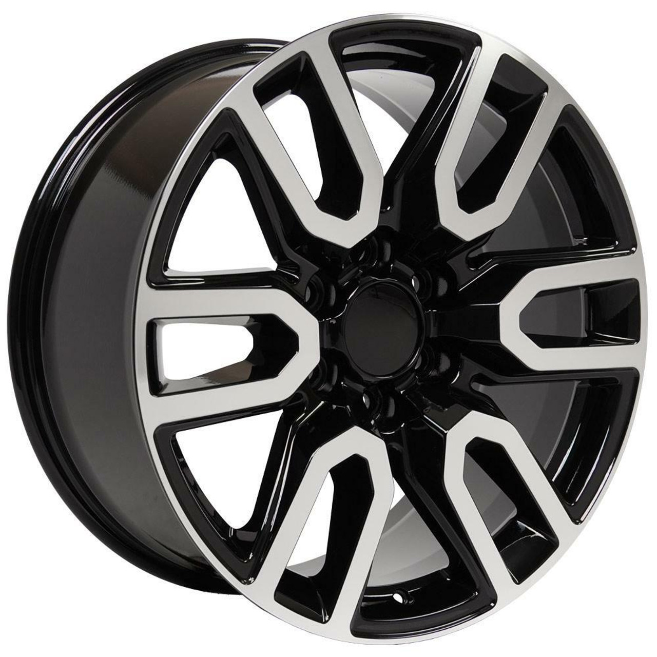 20" OE Wheels CV36 Black Machined 20x9 Wheel 6x5.5 Rim 24mm For Chevy GMC