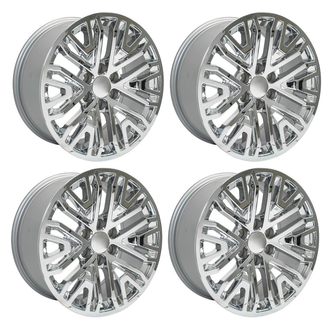 Set 4 22" OE Wheels CV37 Chrome 22x9 Wheels 6x5.5 Rims 28mm For Chevy GMC