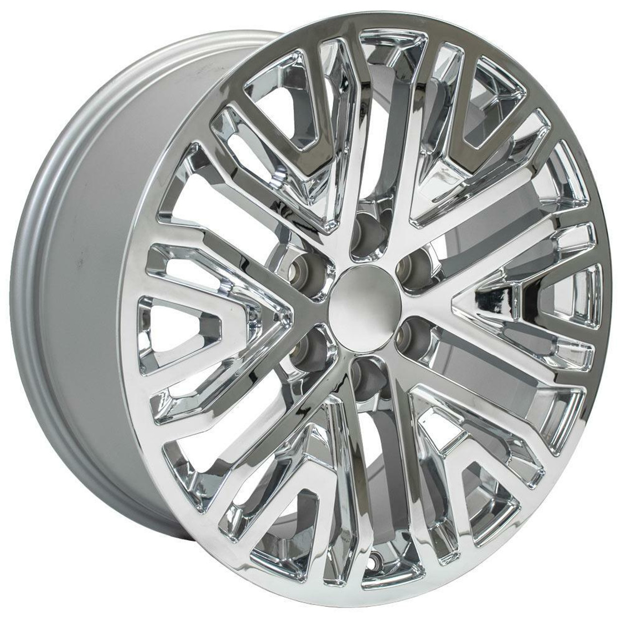 Set 4 22" OE Wheels CV37 Chrome 22x9 Wheels 6x5.5 Rims 28mm For Chevy GMC